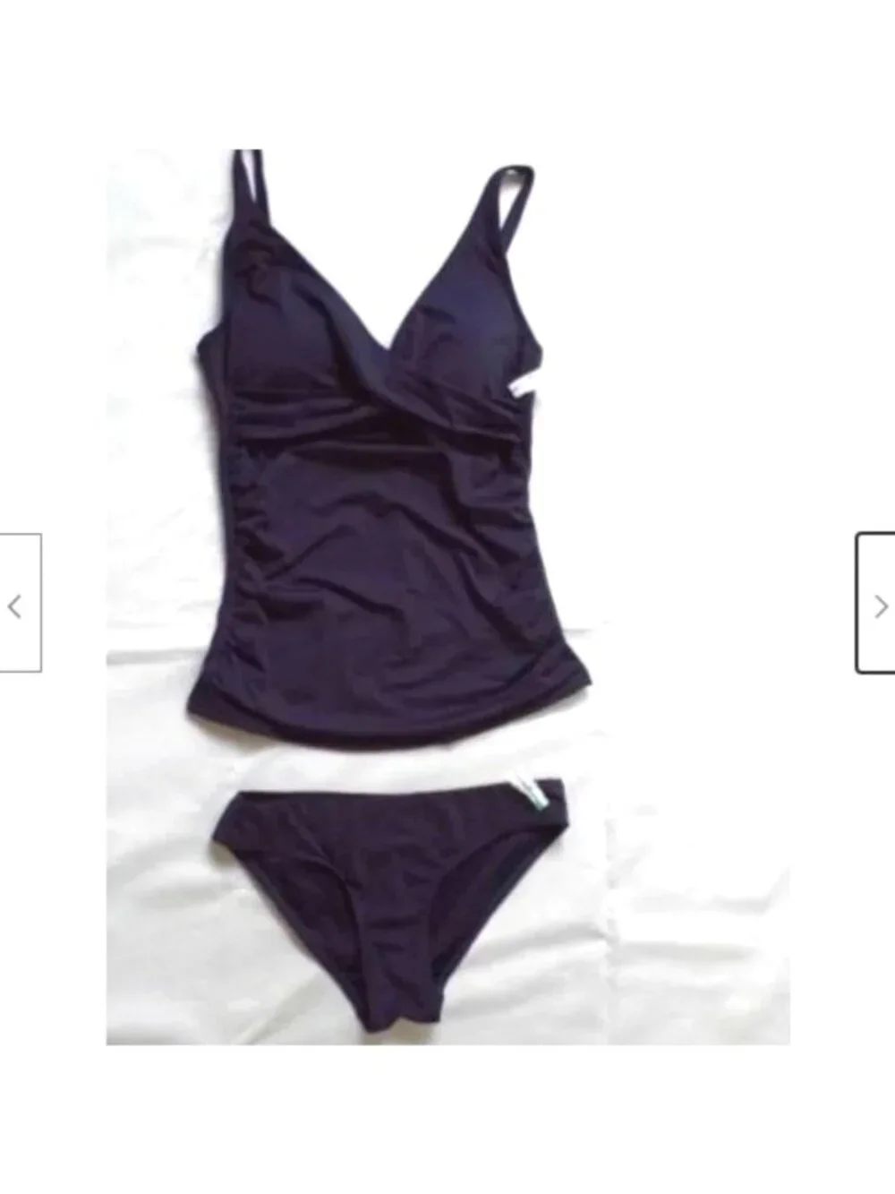 🆕SEA LEVEL Cross Front Tankini Swimsuit Navy Blue 4